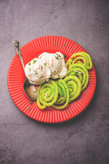 Jalebi Ice Cream, combination of Indian dessert with a twist