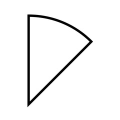 Black outlined pie chart, diagram segment. An eighth separated shape. Isolated png illustration, transparent background. Asset for overlay, montage, presentation. Business concept.	