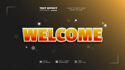 Welcome textured style text efect editable