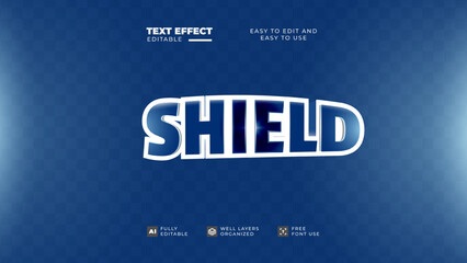 Shield style text effect editable