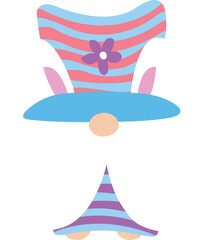 Easter Gnome Bunny Cartoon Illustration