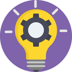 Bulb with cogwheel Vector Icon

