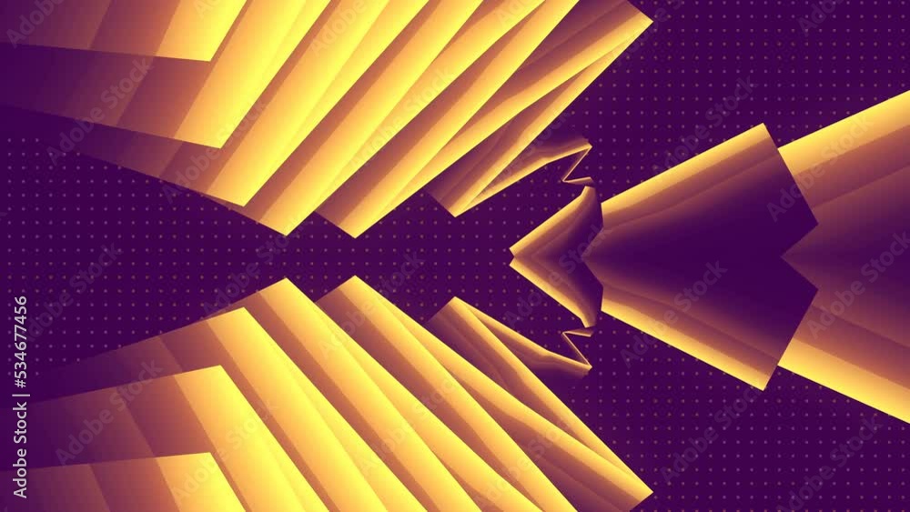 Aufkleber Psychedelic composition with fantastic symmetrical zig-zag pattern. Bright abstract background. Modern 3d rendering graphic. Minimal creative design. Digital seamless loop animation. 4K, Ultra HD
