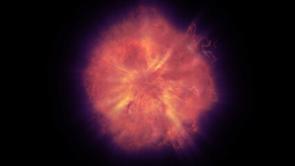 Fototapeta premium fire flame ball explosion in space, illustration
