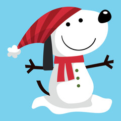 Funny snow dog, illustration