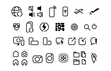 set of icons for UI UX Phone or Website