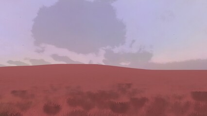 image paint art style landscape 3d render