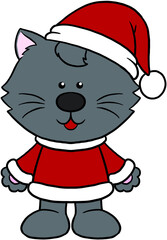 cute christmas cartoon animal character clipart colorful