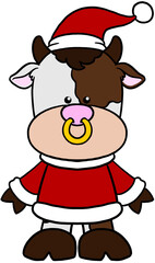 cute christmas cartoon animal character clipart colorful