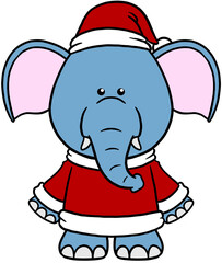 cute christmas cartoon animal character clipart colorful