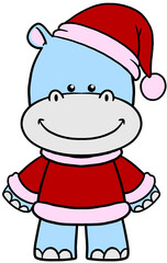 cute christmas cartoon animal character clipart colorful