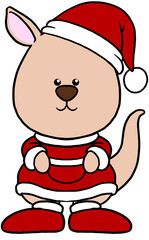 cute christmas cartoon animal character clipart colorful