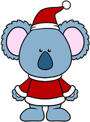 cute christmas cartoon animal character clipart colorful