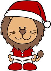 cute christmas cartoon animal character clipart colorful