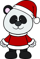 cute christmas cartoon animal character clipart colorful