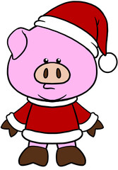 cute christmas cartoon animal character clipart colorful