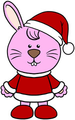 cute christmas cartoon animal character clipart colorful