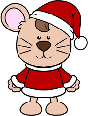 cute christmas cartoon animal character clipart colorful