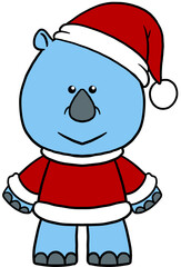 cute christmas cartoon animal character clipart colorful