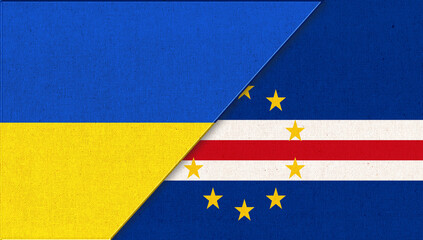 Flag of Ukraine and Cape verde. Two Flag Together