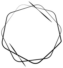 Vintage abstract circle frame. PNG with transparent background.