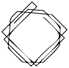 Vintage abstract circle frame. PNG with transparent background.