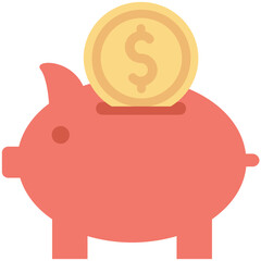 Piggy Bank Colored Vector Icon