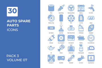 auto spare parts icons collection.