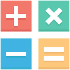 Mathematical Symbols Colored Vector Icon