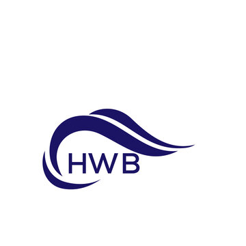 HWB letter logo. HWB blue image on white background. HWB Monogram logo design for entrepreneur and business. HWB best icon.
