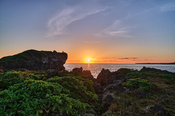 Fototapeta na wymiar Sunset in Miyakojima Island, Okinawa, Japan