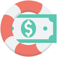 Banknote Colored Vector Icon