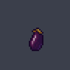 eggplant in pixel art style