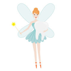 Vector children's illustration. The tooth fairy. Print