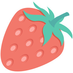 Obraz premium Strawberry Colored Vector Icon