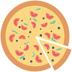 Pizza Colored Vector Icon