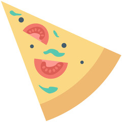 Pizza Slice Colored Vector Icon
