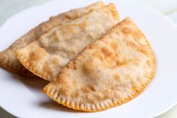 Traditional delicious Turkish foods,minced meat in savoury pastry (Turkish name; ci borek or cig borek)