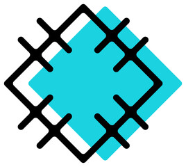 Obraz premium Geometric abstract, flat design element. PNG with transparent background.