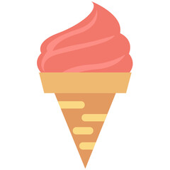 Ice Cone Colored Vector Icon