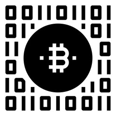 Obraz premium Cryptocurrency glyph icon
