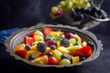 Fruit salad made from summer fruits