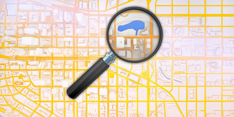 white low poly modern downtown top view