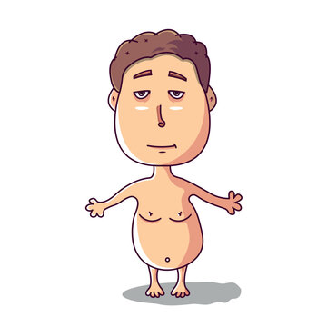 funny cartoon naked character