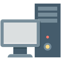 Computer Colored Vector Icon