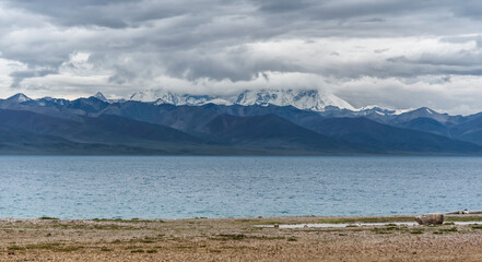Mountain range near Nam Tso Lake. Damxung County, Lhasa, Tibet, China