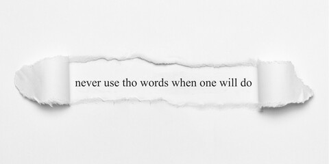 never use two words when one will do	