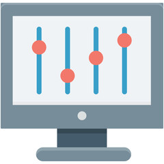 Monitor Settings Colored Vector Icon