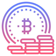 Bitcoin line gradient icon