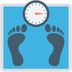Weighing Machine Colored Vector Icon